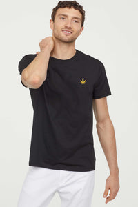 KannaBling - T-Shirt Weed Leaf Chest Plate