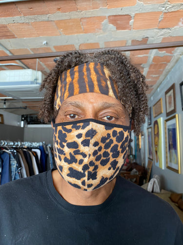 Mask - Poly Spandex Washable Leopard Print