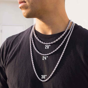 Kannabling Rope Chain Necklace Size Chart
