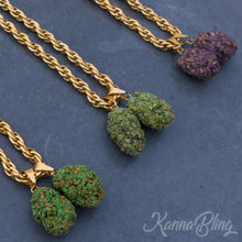 Load image into Gallery viewer, Marijuana Weed Cannabis Double Nug Necklace Jewelry 