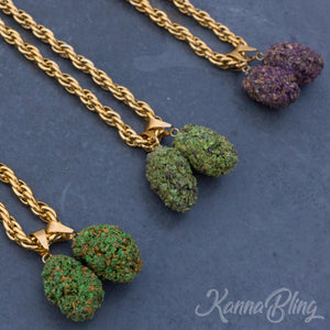 Marijuana Weed Cannabis Double Nug Necklace Jewelry 