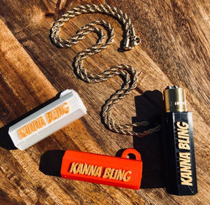 KannaBling - Clipper Lighter Holder Gold Rope Chain Necklace 30" (White)