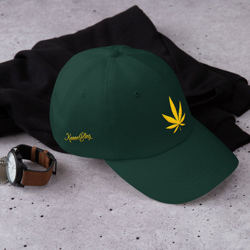 KannaBling - Ball Cap Cannabis Leaf of Gold